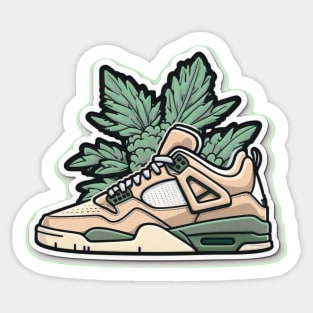 Beige Orange Green Sneakers: Step into Sustainable Style Sticker